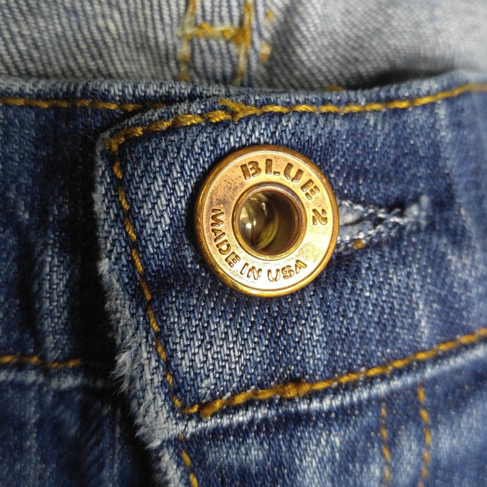 Blue 2 Flare Jeans 30 Stretch Bling Studded A078 - Picture 6 of 8
